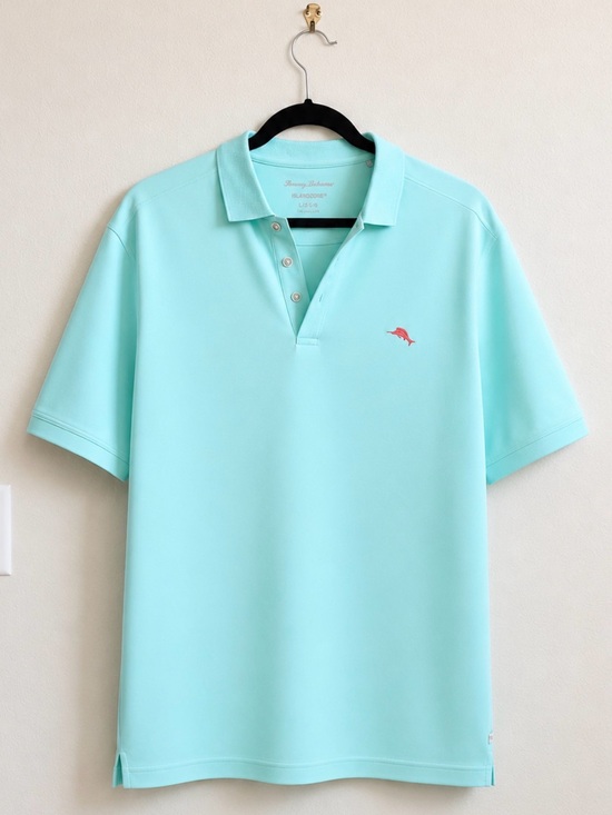 Tommy Bahama Other - Tommy Bahama Mint Aqua Polo with Coral Logo